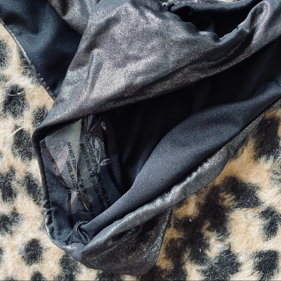 NWT Boutique gunmetal shimmer bandeau bikini - Picture 4 of 9